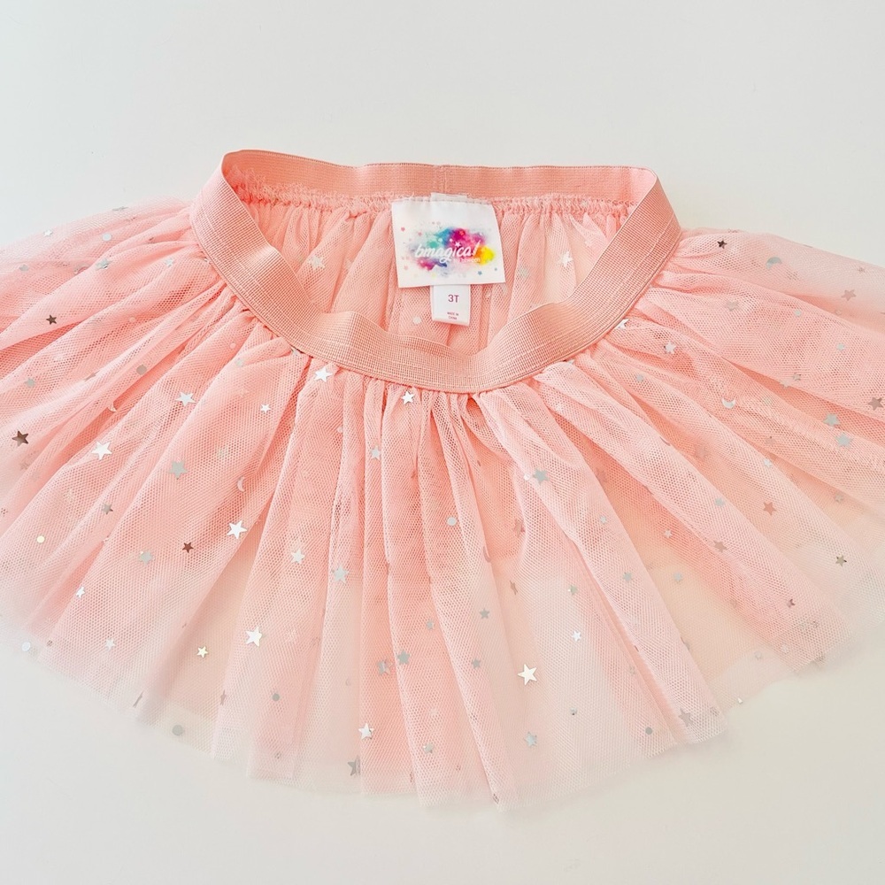 BMagical Light Pink Starry Kids Tulle Skirt - Girls 3T - Picture 6 of 7
